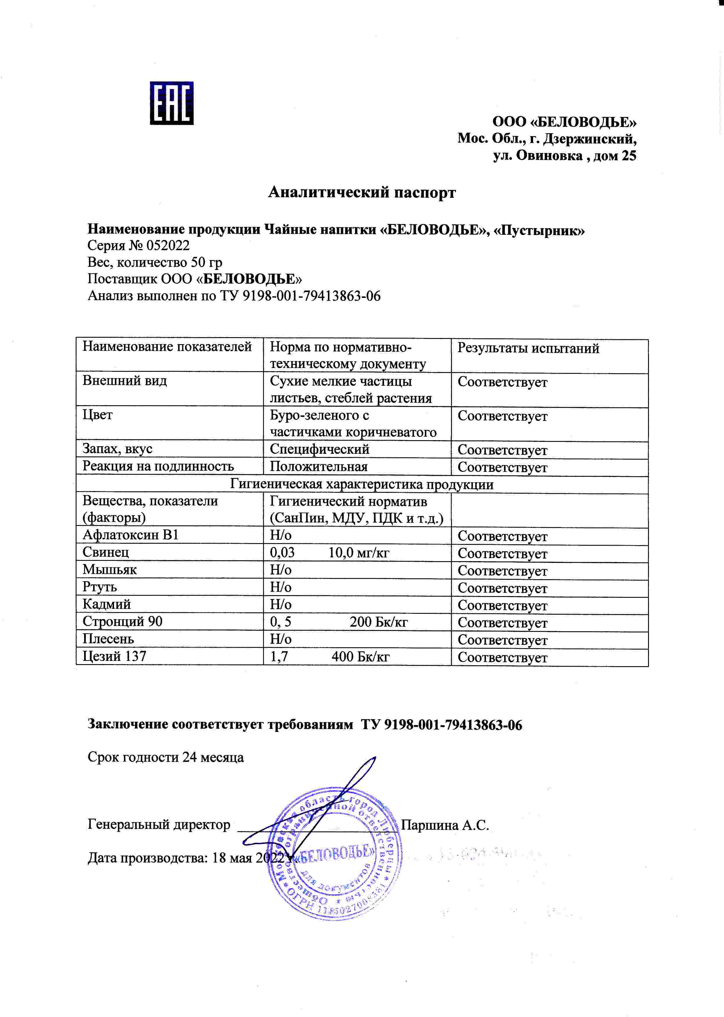 Паспорт №052022